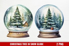 Christmas Tree in Snow Globe Clipart, Product Image 1