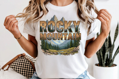Rocky Mountain PNG, Vintage National Park Elk Sublimation Product Image 6
