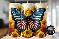 Butterfly and Sunflower Tumbler Wrap for Sublimation Product Image 1