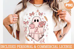 Breast Cancer PNG,Boo Ghost Pink Sublimation Design PNG Product Image 3