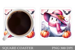 Cute Ghost Coaster Design. Cute Halloween Coaster Product Image 1