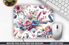 Flower Mouse Pad, Valentine Mouse Pad PNG Design Product Image 1