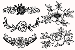 Floral Flowers Decorative SVG Bundle, Wedding Flower Clipart Product Image 7