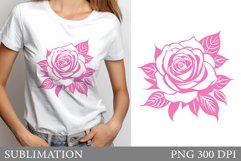 Rose Sublimation. Rose T-Shirt Sublimation Product Image 1