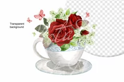 Watercolor illustration of flowers in a mug Product Image 5