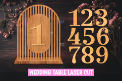 Wedding Table Numbers SVG Laser Cut Stand Design Product Image 1