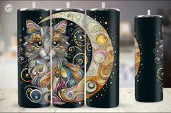 4 Celestial Cat Tumbler Sublimation, 20 oz Tumbler Wrap Product Image 3