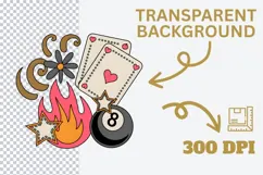 Retro Gambling Tattoo PNG | Vintage Casino Sublimation Product Image 3