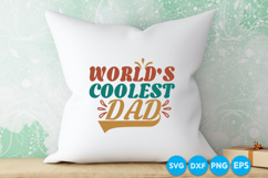 World 's Coolest Dad quotes Father's day retro SVG Design Product Image 6