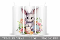 Bunny Easter Tumbler Design. Cute Bunny Tumbler Sublimation Product Image 1