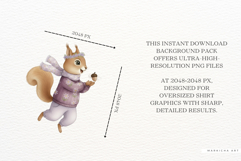 Watercolor Spring Squirrel PNG Product Image 2