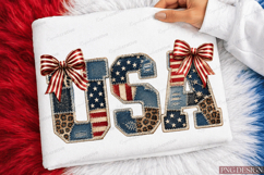 4th of July Faux Patchwork USA Sublimation Design, Product Image 2