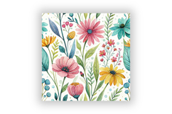 Indie Floral Digital Paper Pack, Seamless Watercolor Pattern Product Image 6