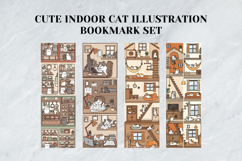 Cute Indoor Cat Illustration Bookmark Set,Cozy Kitty Art Product Image 6