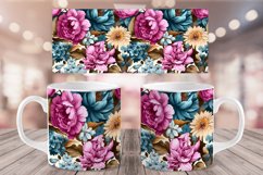 Vintage Flowers Mug Sublimation | Coffee Cup Wrap Bundle Product Image 7