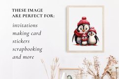christmas cute penguin clipart, penguin sublimation Product Image 3