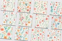 DIgital paper Flower Watercolor Seamless Pattern Product Image 8