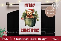 Merry Christmas Kitchen Towel, Christmas Dish Towel Product Image 1