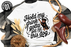 Hold My Dring I Gotta Pet SVG - Dog t-shirt Design Product Image 1