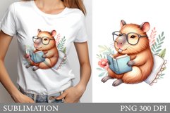 Cute Capybara T-Shirt Design. Cute Capybara Sublimation Product Image 1