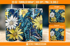 Flowers Tumbler Wrap Designs, Sublimation Wrap Product Image 1