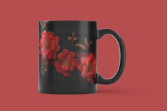 Embroidery Red Rose Floral Digital Paper Product Image 6