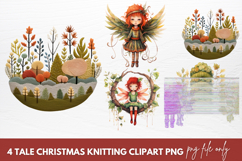 Tale Christmas Knitting Sublimation Clipart PNG Product Image 1