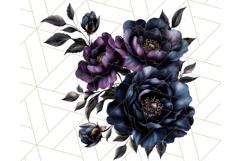 Gothic Floral PNG, Dark Aesthetic Flowers Clipart Print Product Image 2