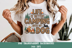 Camping with my Dog PNG, Vintage Retro Camper Sublimation Product Image 6