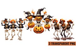 Watercolor Funny Halloween Skeleton sublimation , PNG Product Image 1