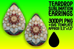 Fresh Teardrop Earrings Sublimation Art , Mandala Product Image 1