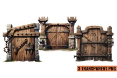 Vintage Rustic Wooden Clipart, Vintage Wooden Clipart Product Image 1