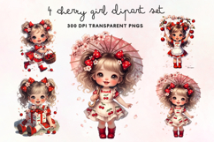 Cherry Girl PNG Clipart Set Product Image 1