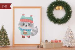 Christmas animal Christmas watercolor kawaii clipart holiday Product Image 6