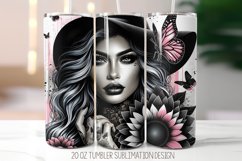 Floral Girl Tumbler Sublimation Design | 20oz Skinny Tumbler Product Image 1