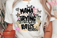 Grunge Just A Mom Trying Not To Raise png, Funny Mom Quote Product Image 1
