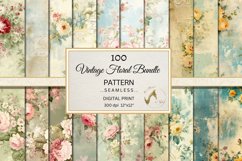 100 Vintage Floral Seamless Pattern Bundle, Shabby Papers Product Image 5