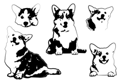 Cute Corgi Dog - black vector svg Product Image 7