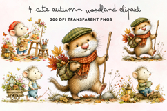 Cute Autumn Woodland Clipart PNG Product Image 1
