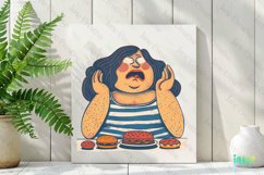 Cute Chubby Fat Girl Sublimation Clipart Product Image 2