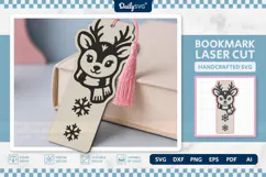 Cute Winter Animal Bookmark SVG | Snowy Reading Craft Product Image 1