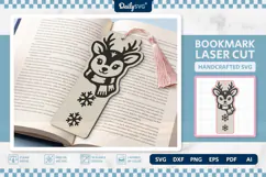 Cute Winter Animal Bookmark SVG | Snowy Reading Craft Product Image 3
