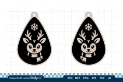 Cute Winter Animal Earring SVG | Laser Cut Jewelry Product Image 2
