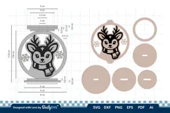 Cute Winter Animal Candle Holder SVG | Laser Cut Decor Product Image 2