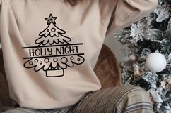 Christmas Tree Split Monogram SVG Outline Holiday Design Product Image 6