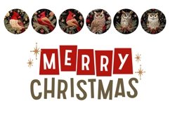 Round Christmas Ornaments Bundle, Embroidery Christmas PNG Product Image 6