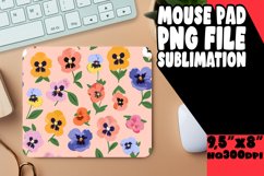 Bohemian Flower Pattern Mouse Pad Design PNG Product Image 1
