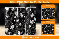 Valentines Heart Tumbler Wrap Designs, Sublimation Wrap Product Image 1