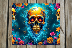 Skulls and flowers | 8 Halloween Skinny tumbler designs Product Image 6