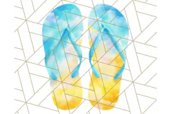 Sky Blue and Sunshine Yellow Summer Clipart PNG, Tropical Product Image 2